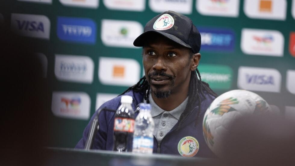 Le sélectionneur du Sénégal, Aliou Cissé, le 14 janvier 2024 à Yamoussoukro avant le match des Lions contre la Gambie, lors de la CAN 2024.